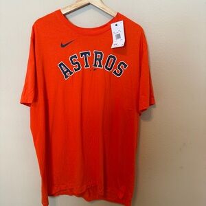 Nike Houston Astros T-Shirt Mens XXL Orange NWT Baseball Short Sleeve Light